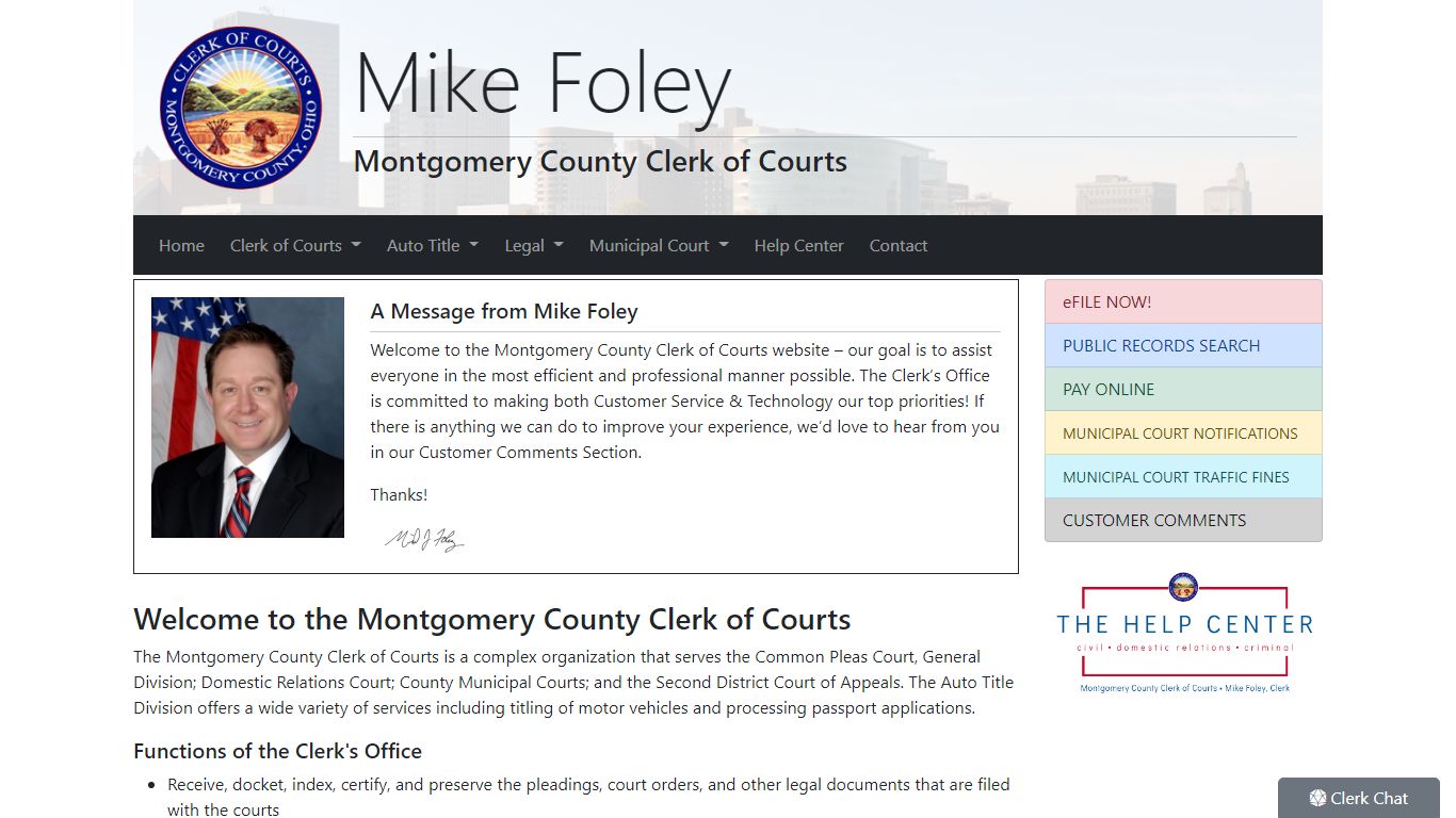 Mike Foley, Montgomery County Clerk of Courts